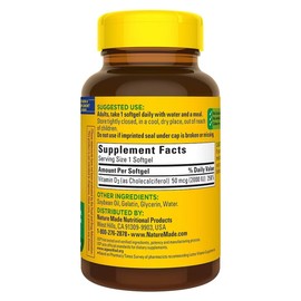 Nature Made Nature Made Vitamin D3 2000iu 320 Ct. Soft Gels (Packaging May Vary)