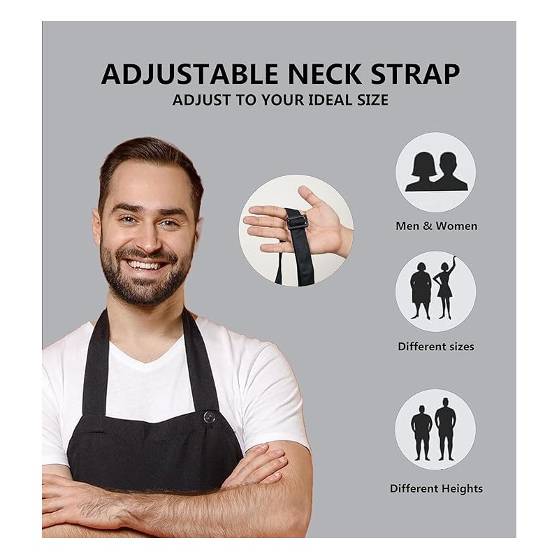 Lenenz Adjustable Bib Apron - Pack of 12 Unisex Aprons