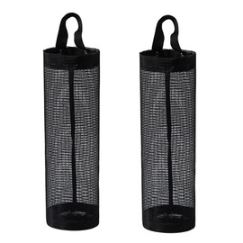 JINXUANXUDYL 2 Pcs Plastic Bag Organizer Mesh Garbage Bag Storage Bag Dispenser Shopping Bag Storage Wall Mount Trash Bag Holder for Home Office Kitchen Warehouse