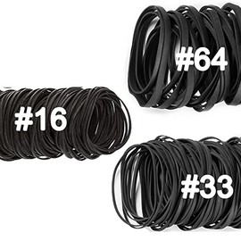 AMUU - Bandas de goma de varios tamaños, color negro, tamaño 16, tamaño 64, tamaño 33,0.5 libras | Bandas de goma grandes y fuertes anchas para sumini