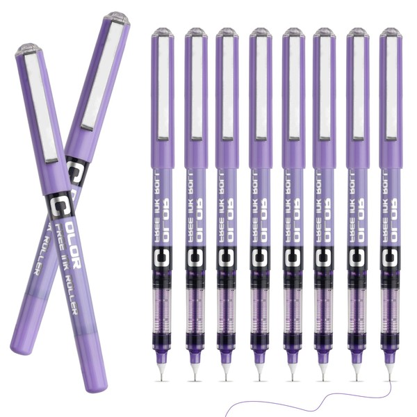 Pack of 10 Rollerball Pens, Ballpoint Pens 0.5 mm, Gel