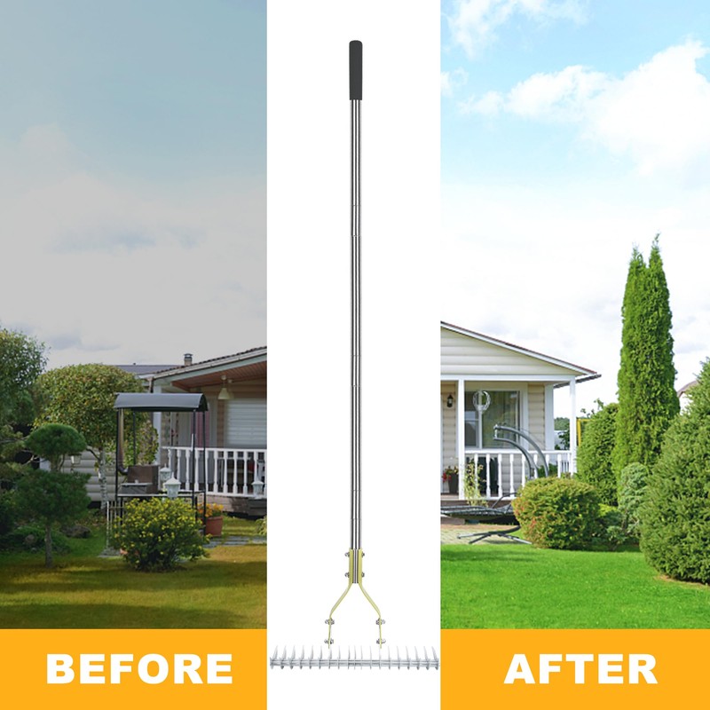 BARAYSTUS Thatching Rake 15-Inch Wide for Cleaning Dead Grass Efficient