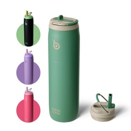 BOTTLE BOTTLE Stainless Steel Water Bottle with Straw Lid and Handle 32 oz Vacuum Insulated Water Bottle for Sports Travel Gym Hiking, Leak-Proof Wide Mouth Water Bottles for Men,forests