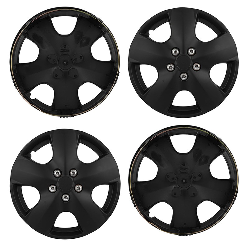 SCITOO 15" Black Hubcaps Set of 4, fits Cars, Trucks,