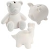 Fun Express 3" – 5 1/4" DIY Ceramic Animal Coin