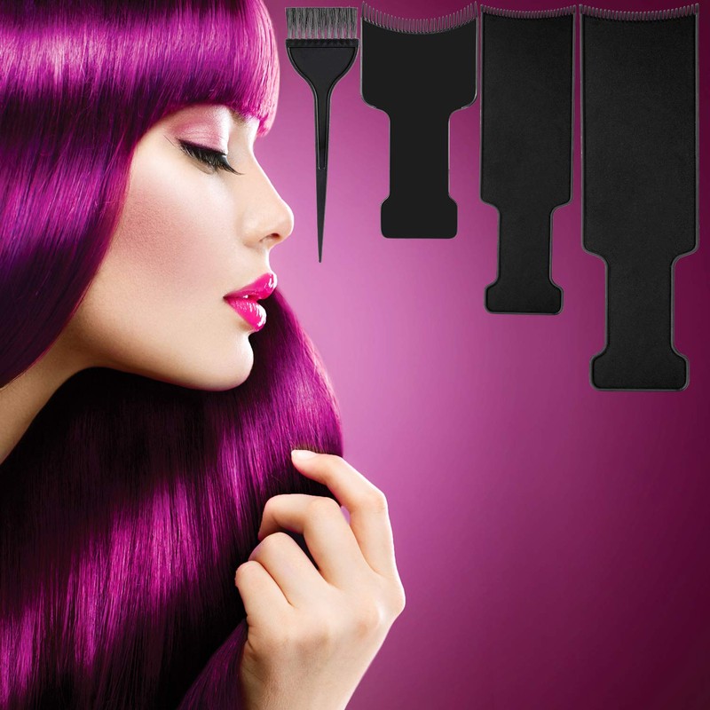 4 Pieces Balayage Highlighting Board with Teeth Hair Dye Paddle
