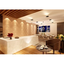 Kingsman 19.6 in. x 19.6 in. x 1 in. Off-White ECO Plant Fiber Material Glue-On Wainscot 3D Wall Panels (10-Pack) (Spiral)