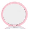 LED Compact Mirror Round Shape 3X Magnification Rechargeable Double Sided