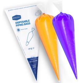 EXSTRY EXSTRY 100 Piping Bags Disposable - 12 inches Thick,Tear-Proof Icing Bags for Frosting, Dessert & Cake Decoration C Easy to Grip C Perfect for Professional & Novice Bakers - Clear