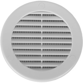 HVAC OV 2pack 4" Inch (Grille Dimensions) White Plastic Round Vent Cover - HVAC Air Return Grille - Built-in Protection Screen - 5.2" Inch (External Dimensions)