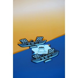 Project Howe Ford Thunderbird 390 Emblem PAIR - BLACK SILVER WHITE  - Project Howe