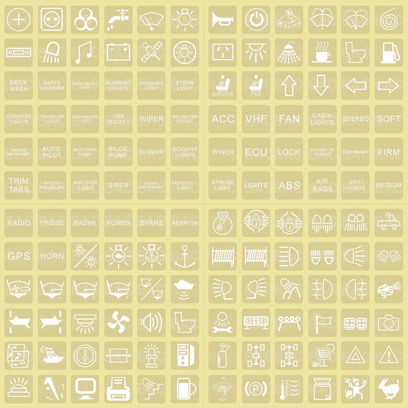 6 Pack Marine Boat Rocker Switch Cover Cap Single Square