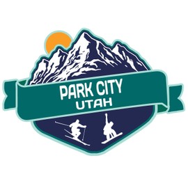 Park City Utah Ski Adventures Souvenir 2 Inch Vinyl Decal Sticker Mountain Design
