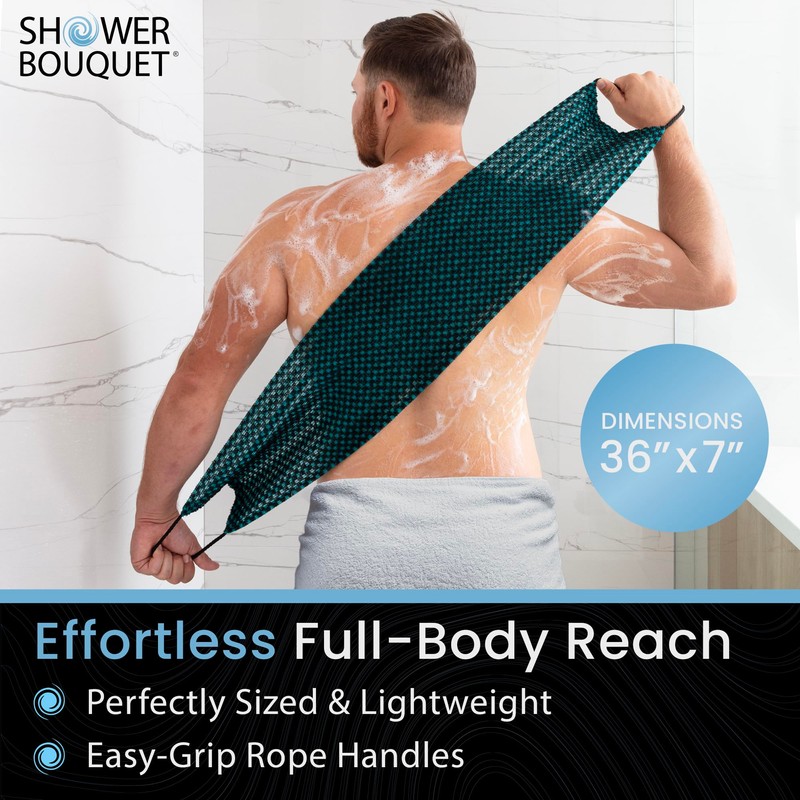 Japanese Exfoliating Washcloth Back & Body 2-Pack by Shower Bouquet: