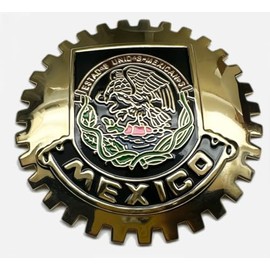 GOLD Mexico Grill Badge Golden Mexican Emblem for Trucks and Cars