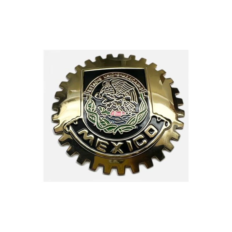 GOLD Mexico Grill Badge Golden Mexican Emblem for Trucks and