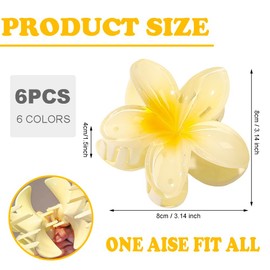 Blumen Haarklammer,6 Stück Haarspange Blume Hawaii Haarspangen Damen Mädchen Rutschfest Haarklammern Elegante Haarstyling Zubehör Flower Hair Clip Claw Haarschmuck für Dickes Dünnes Haar (Style-1)