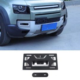 dreamcar2022 Aluminum Bumper Tow Hook License Plate Mount Bracket For LR Defender L663 2020+