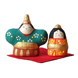 Hida Hinama, Standing Hinama, Green, Hina Decoration, Hina Decoration, Hina Festival, Paperya Bunjiro Uchiko