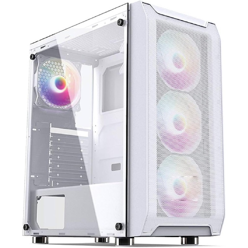 White RGB LED 120mm Silent Cooling Deskop Fan White Fan