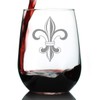 Fleur de Lis Stemless Wine Glass - French Fleur de