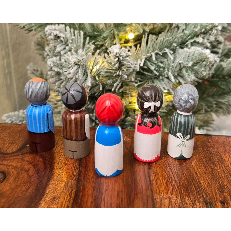 Wooden Peg Doll Bodies Set, 50 Pieces, 4 Sizes (35-65mm),