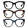 prtcslwd Oversized Reading Glasses for Women, 3 Pack Retro Blue