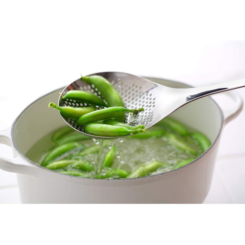 Nonoji Ladle, Slotted Punching Spoon, Naked, Dishwasher Safe, LTM-H01m, Silver