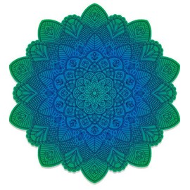 Detailed Mandala Beautiful Flower Design - 3" Vinyl Sticker - for Car Laptop I-Pad Phone Helmet Hard Hat - Waterproof Decal