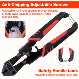 LEONTOOL Mini Bolt Cutter 8 Inch, Spring-Loaded Mini Bolt and Wire Cutter Heavy Duty with Comfort Grip and Safety Lock, Screw Cutter Tool Small Bolt Cutters for Wire, Cables, Chains, Small Screws