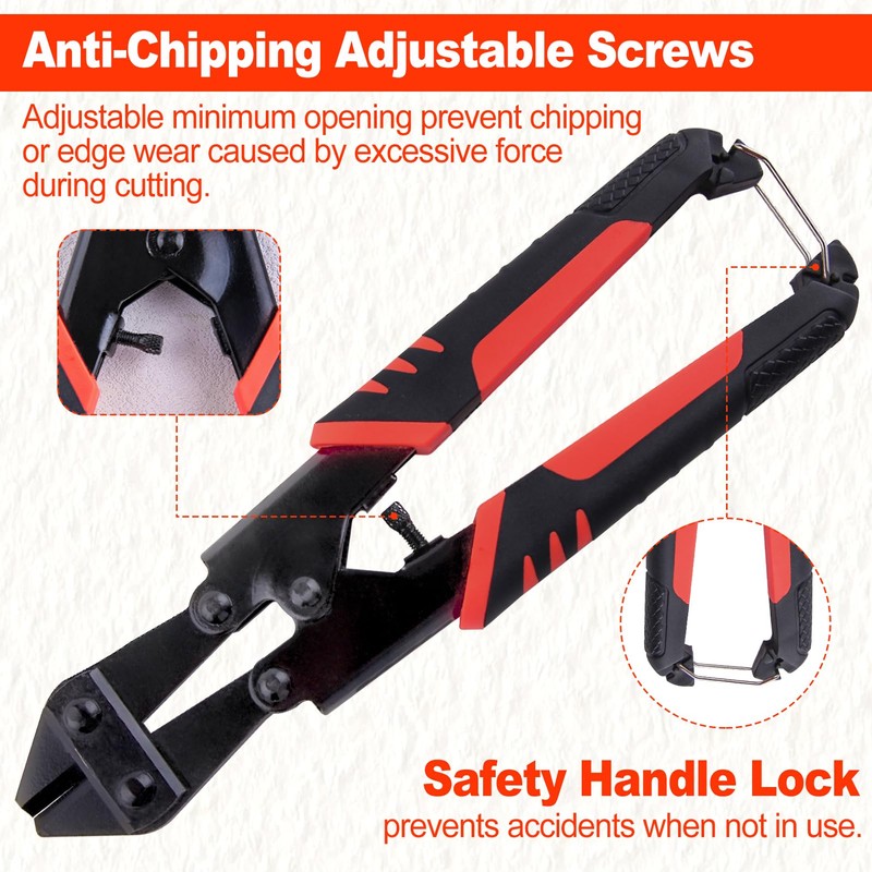 LEONTOOL Mini Bolt Cutter 8 Inch, Spring-Loaded Mini Bolt and