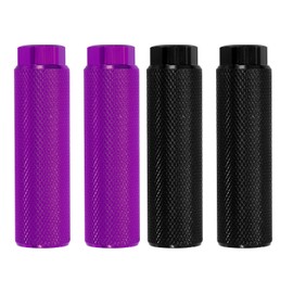 PATIKIL Bike Pegs Fit 3/8 Inch Axles, 4 Pack Aluminum Alloy Anti-Skid Lead Foot Bicycle Peg Back Seat Stands for BMX Mountain Dirt Bike Cycling Rear Stunt Pegs, Purple/Black