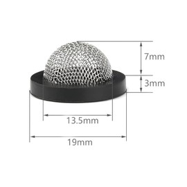 10 Pcs Rubber Flat Washer 19mm OD, 11mm ID, 3mm Thickness with 60 Mesh Filter, Seal and Filter for Shower Hose (Black)