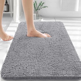 OLANLY Bathroom Rugs 30x20 Extra Soft Absorbent Chenille Bath Rugs Rubber Backing Qu...