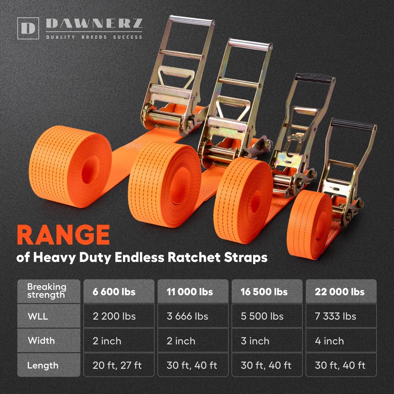 Heavy Duty Ratchet Tie Down Strap 40 Ft – Endless