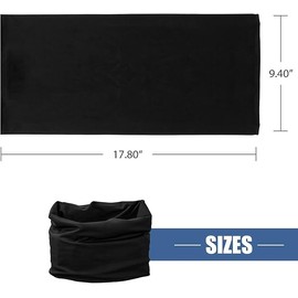 Sun Protection Face Mask Neck Gaiter - 9 Pack Breathable UV Protection Scarf for Men & Women, Hiking, Cycling, Running, Fishing (Moisture-Wicking & Lightweight Design)"Black