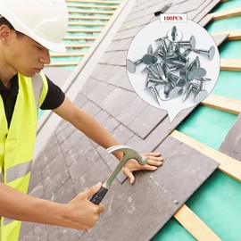 oumuik 100pcs Roofing Nails Felt Clout Nails for Wood Sheds Summer Houses Outdoor