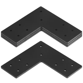 heneng 4 Pcs Flat Mending Plates for 4x4 Post, L Shaped Corner Braces, Post to Beam Connector, 6 Gauge