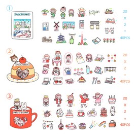 Mayplous 240 Sheets Scrapbooking Stickers Washi Stickers Decoration Sticker for Adult Planner Stickers Assorted in 6 Packs for Album Journaling DIY Arts and Crafts (Beauty)