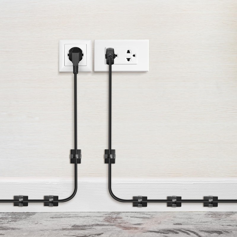 GWHOLE 100Pcs 3m Adhesive Cable Clips Cord Organizer Wire Management