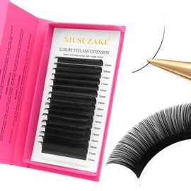 Eyelash Extensions 0.07mm Thickness Volume Lash Extensions L Curl Lashes Mix 10-17mm Pestañas Pelo a Pelo Matte Black Volume Lashes Soft Lash Trays Individual Lashes Professional Use(0.07-L,10-17mm)