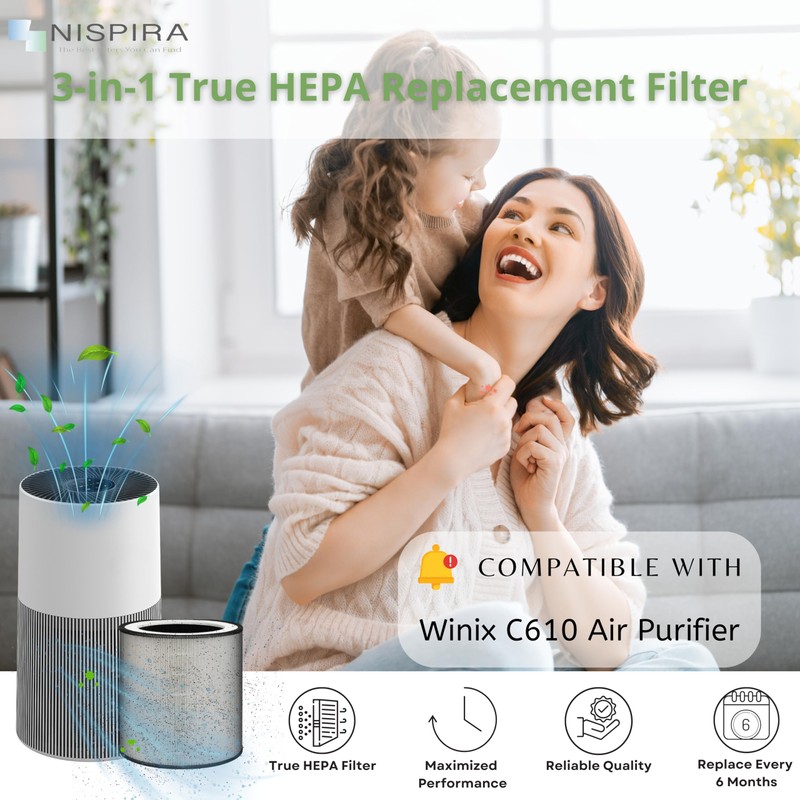 Nispira C610 Replacement Filter Z for Winix C610 Air Purifier