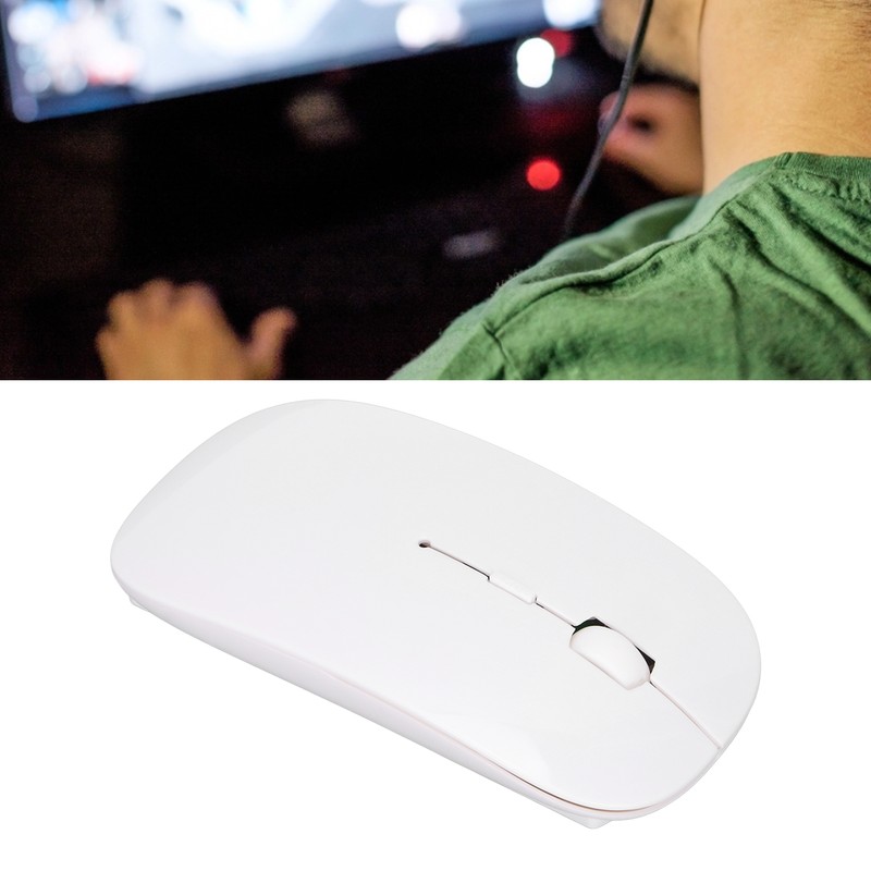 Wireless Mouse 2.4G Dual Mode 1200DPI Sensitive Slim White Laptop