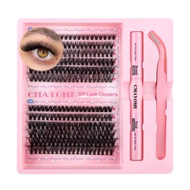 Lash Clusters Kit 240Pcs 30D 40D Individual Lash Extensions, DIY Volumized Eyelash Clusters with 2 in 1 Lash Bond and Seal, Includes Lash Tweezers for Natural Look