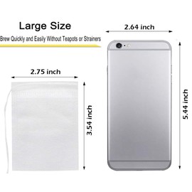100 Pcs Disposable Loose Leaf Tea Empty Bags with Drawstring,Tea Filter Bags (2.75 x 3.54 inches)