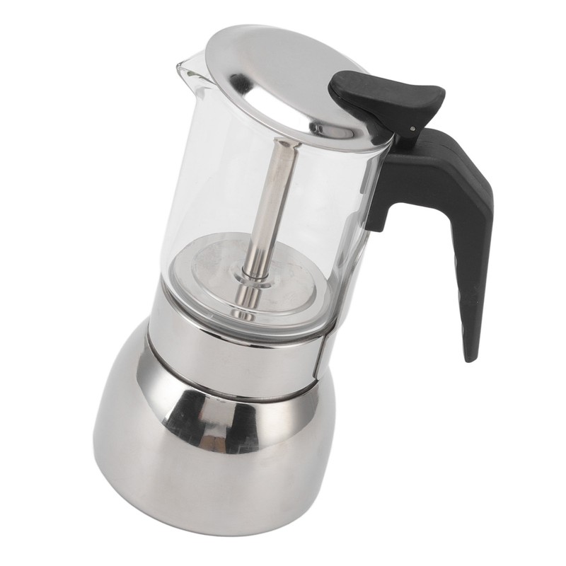 Glass Moka Pot Stainless Steel Heat Resistant Portable Classic Italian