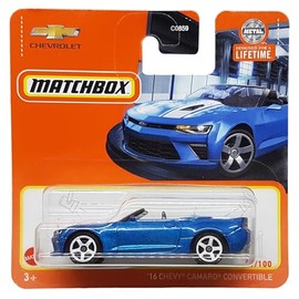 Matchbox - ´16 Chevy Camaro Convertible - MBX Showroom 31/100 - HVP16 - Short Card - Blue Metallic - Superfast Lesney - Mattel 2024-1:64