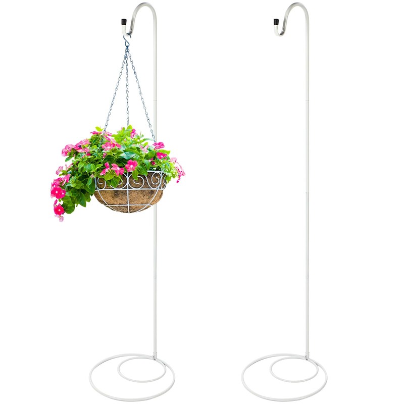 JaGely 2 Pcs Adjustable Shepherds Hook for Outdoor Heavy Duty