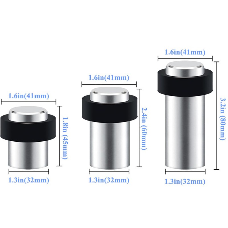 8 Pack Door Stop Floor Mount Door Stopper Stainless Steel