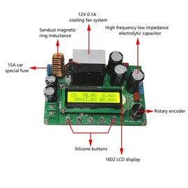 Boost Module, DC-DC 800 W 12 A Step-up Converter, 10 V-65 V to 12 V-120 V Voltage Regulator Constant Current Power Supply Module Solar MPPT Charging LCD1602